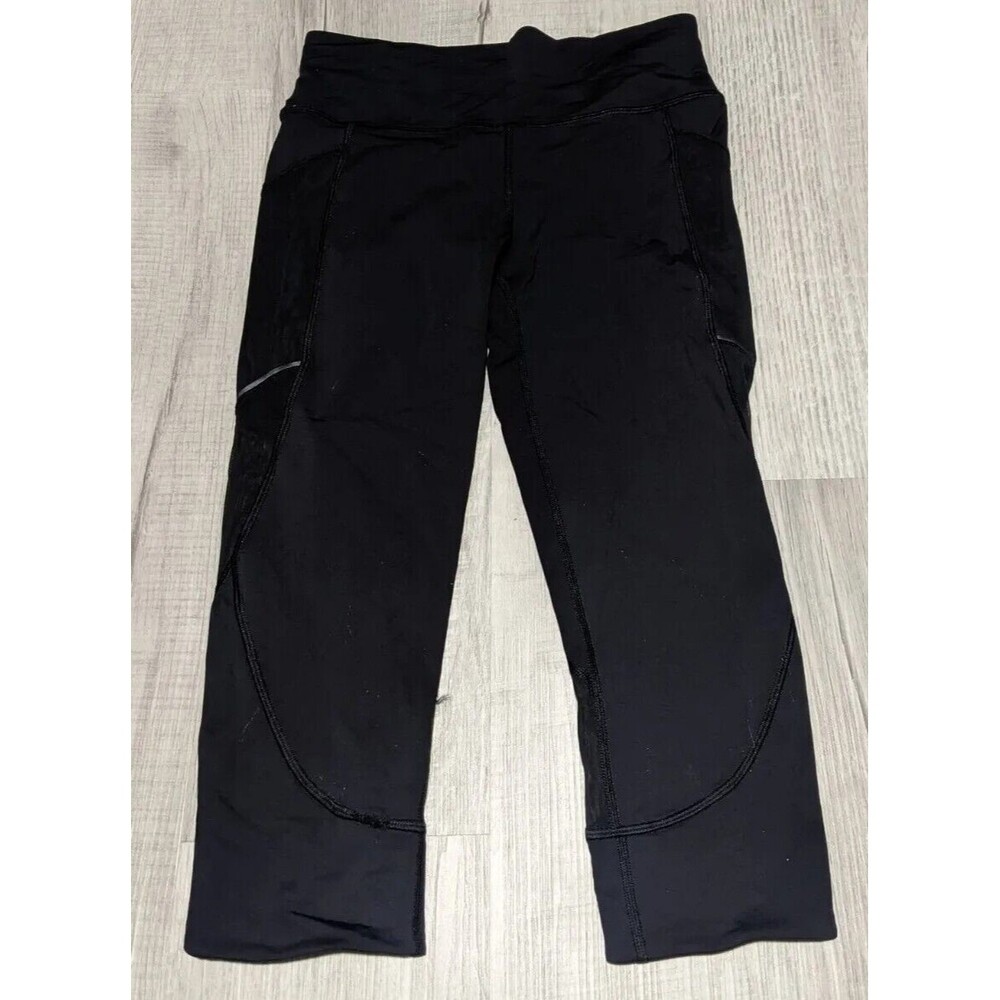 Lululemon Home Stretch Crop Black BLK Luxtreme 19" Women's Sz 6 LW6AEDS Leggings